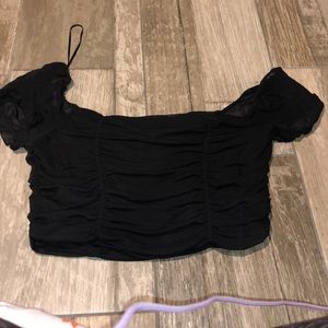 H&M Black Mesh Crop Top